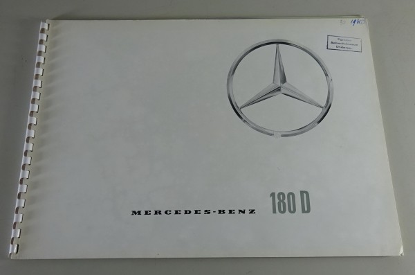 Prospekt / Broschüre Mercedes-Benz 180D Diesel W120 Ponton v. 07/1959