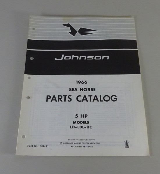 Teilekatalog OMC Johnson Outboards / Außenborder 5 PS Models Stand 1966