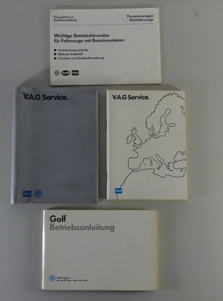 Bordmappe + Betriebsanleitung VW Golf 2/II incl. GTI, syncro + Diesel/GTD 7/1987