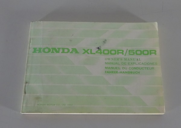 Betriebsanleitung / Owner's Manual Honda XL 400 R / XL 500 R Stand 1982