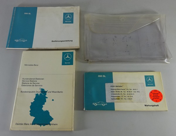 Bordmappe mit Betriebsanleitung Mercedes Benz R107 350 SL Stand 08/1971