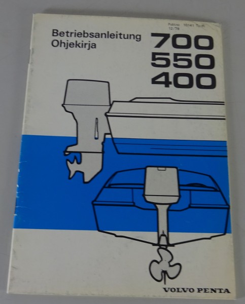 Betriebsanleitung Volvo Penta VP400 / A40 / VP550 / A55 / VP700 / A70 12/1978