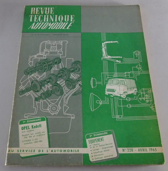 Reparaturanleitung Revue Technique Opel Kadett A / Citroën 2CV Stand 04/1965