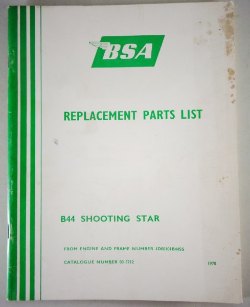 Teilekatalog / Spare parts list BSA B44 Shooting Star Stand 1970