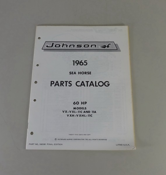 Teilekatalog OMC Johnson Outboards 60 PS Models Stand '65