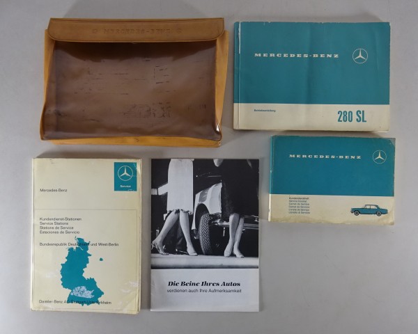 Bordmappe + Betriebsanleitung Mercedes Benz 280 SL R113 Pagode Stand 10/1968