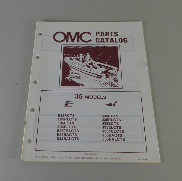 Teilekatalog OMC Evinrude / Johnson Outboards 35 PS Models Stand 03/1983