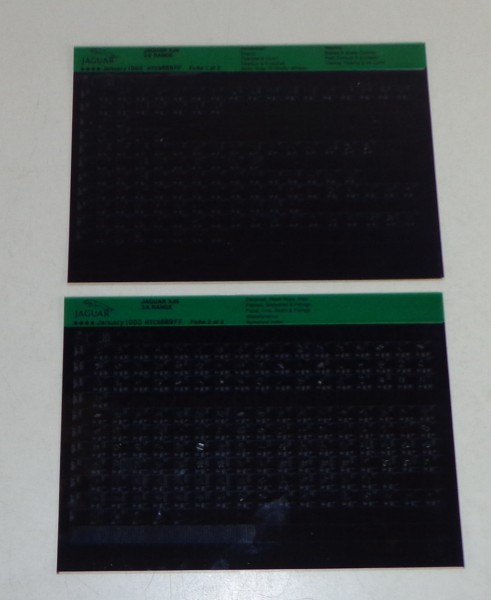 Microfich Teilekatalog / Spare Parts List Jaguar XJS 3.6 Stand 01/1985