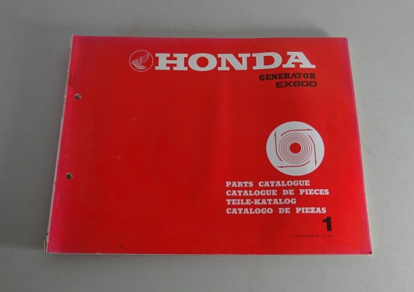 Ersatzteilliste / Teilekatalog Honda EX 800 Generator Stand 1982
