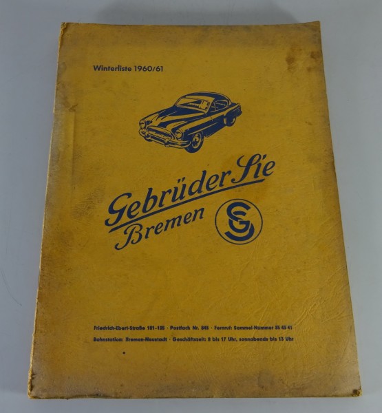 Katalog Scheinwerfer und Leuchtsignale für PKW von Gebrüder Sie Bremen