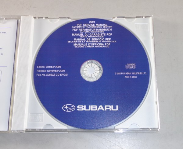 Werkstatthandbuch auf CD Subaru Getriebe Automatik-Getriebe D / E ...von 2001