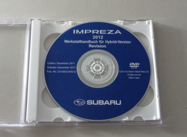 Werkstatthandbuch auf DVD Subaru Impreza Hybrid - Version Mj. 2012 Revision