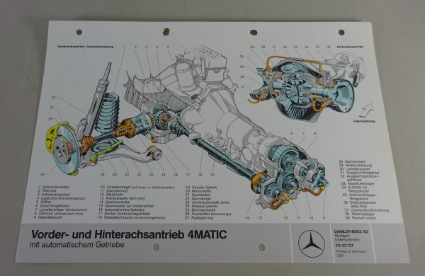 Schnittbild Mercedes-Benz Vorder- und Hinterachsantrieb 4MATIC Stand 03/1987