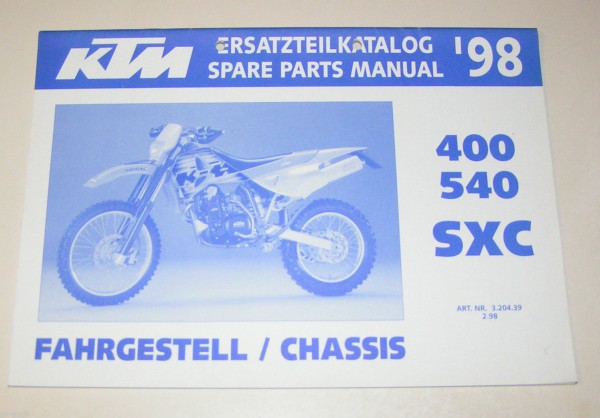 Teilekatalog Fahrgestell KTM 400 SXC / 540 SXC - Modelljahr 1998