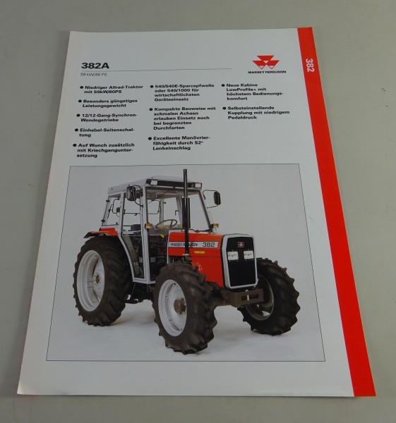 Prospekt / Datenblatt Massey Ferguson Allrad-Traktor 59kW / 80PS Stand 10/1993