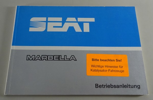 Betriebsanleitung / Handbuch Seat Marbella Stand 1988