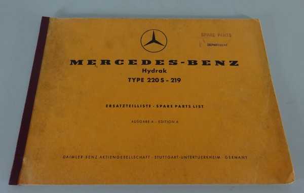 Teilekatalog Mercedes-Benz Hydrak Getriebe in W180 220 S / W105 219 Stand 9/1957