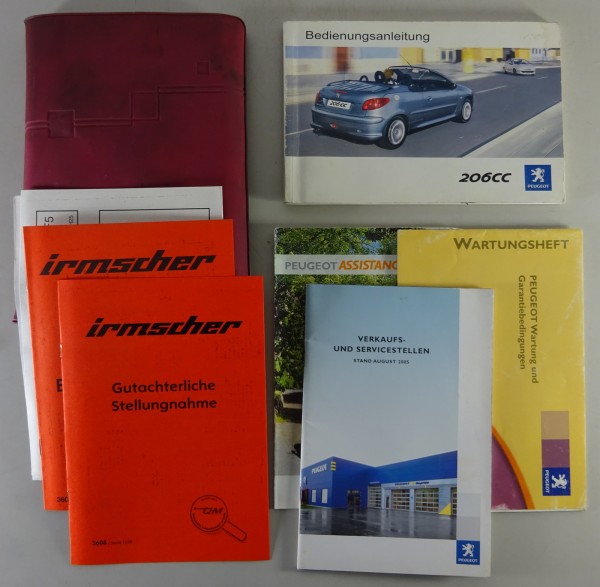 Bordmappe + Betriebsanleitung / Handbuch Peugeot 206 CC Cabrio Stand 12/2005