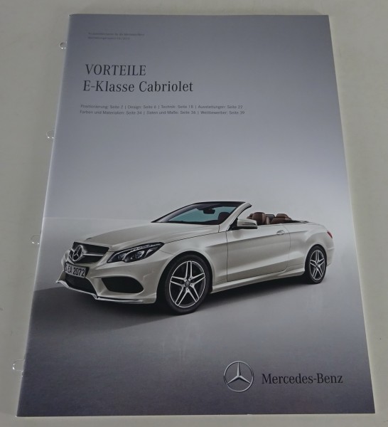 Produktinformation / Vorteile Mercedes-Benz E-Klasse Cabrio A207 Stand 02/2013