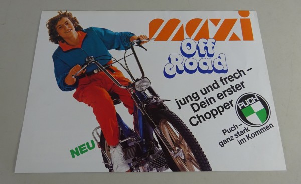 Prospektblatt / Broschüre Puch Maxi Off-Road Stand 1983
