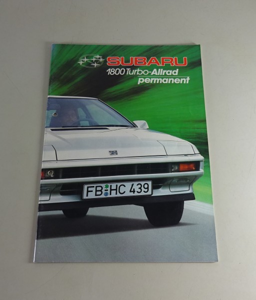 Prospekt / Broschüre Subaru 1800 + XT Turbo Allrad Stand ca. 1987