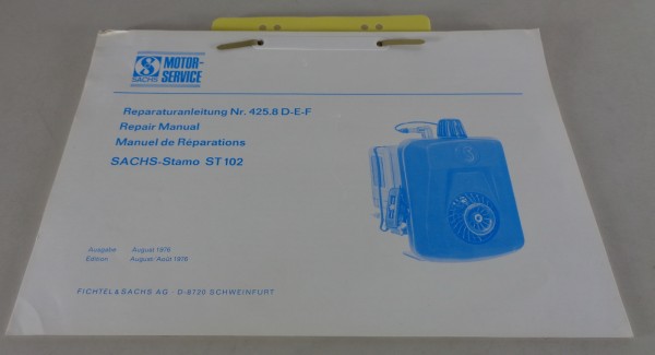 Reparaturanleitung Sachs Motor Sachs Stamo ST 102 Stand 08/1976 D-E-F