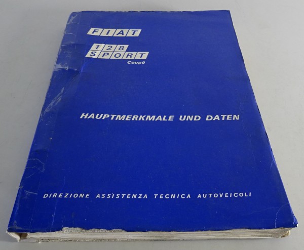 Werkstatthandbuch Hauptmerkmale und Daten Fiat 128 Sport Coupe von 1972