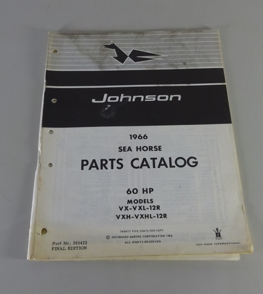Teilekatalog OMC Johnson Outboards 60 PS Models Stand 1966