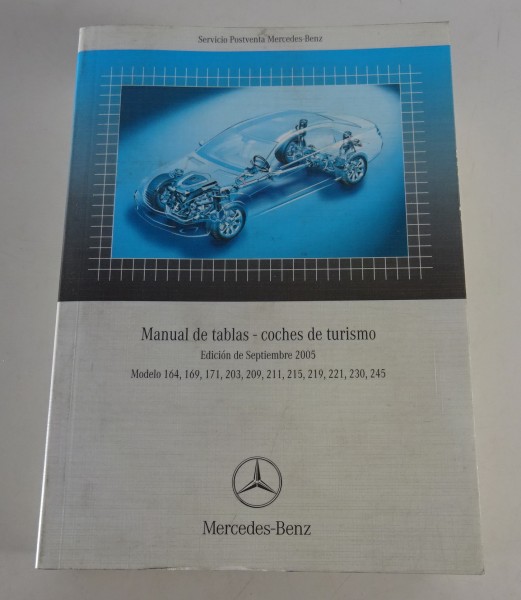 Manual de tablas Mercedes Benz 164 169 171 203 209 211 215 219 221 230 245 ´05