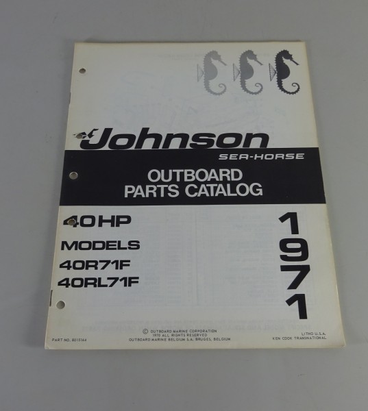 Teilekatalog OMC Johnson Outboards 40 PS Models von '1971