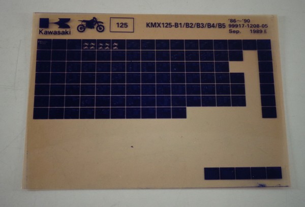 Microfich Ersatzteilkatalog Kawasaki KMX125 B1/B2/B3/B4/B5 Model 86-90 von 09/89