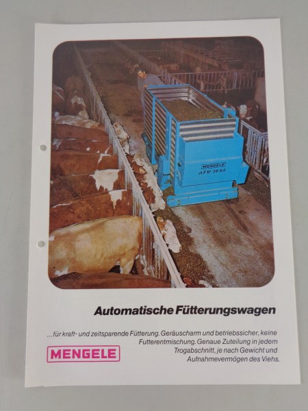 Prospekt / Broschüre Mengele Automatische Fütterungswagen Reihe AFW von 10/1971