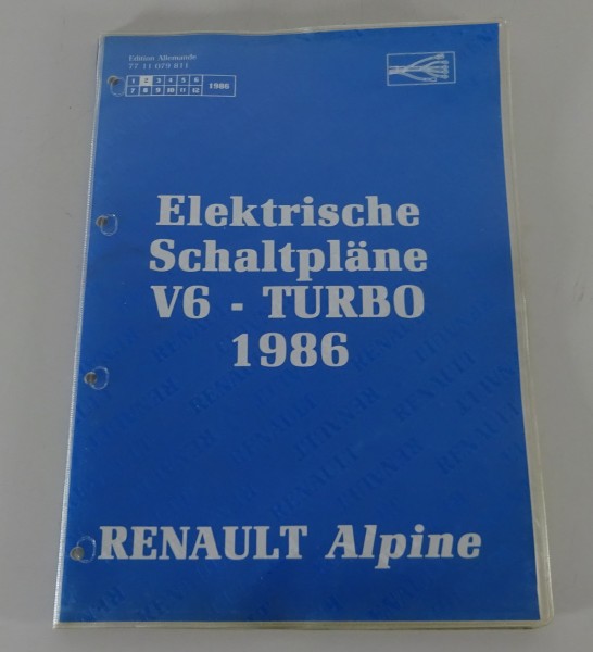 Werkstatthandbuch / Elektrische Schaltpläne Renault Alpine V6 Turbo D 501 1986