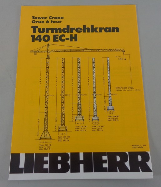 Datenblatt / Technische Beschreibung Liebherr Turmdrehkran 140 EC-H von 03/1990