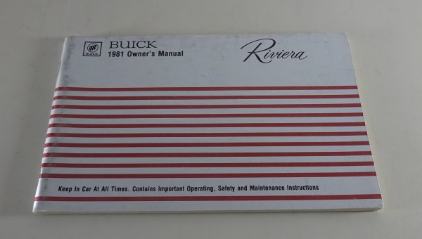 Owner´s Manual / Handbook Buick Riviera Stand 1981