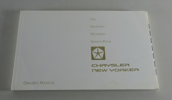 Owner´s Manual / Handbook Chrysler New Yorker Stand 1993