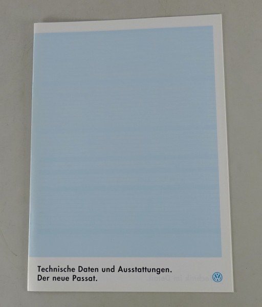 Prospekt VW Passat B4 Technische Daten und Ausstattungen von 08/1993