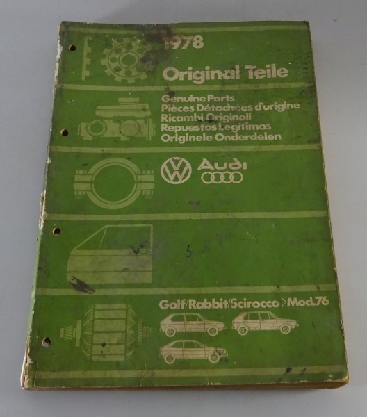 Bildkatalog Teilekatalog VW Golf I / Rabbit / Scirocco I ab Modelljahr 1978