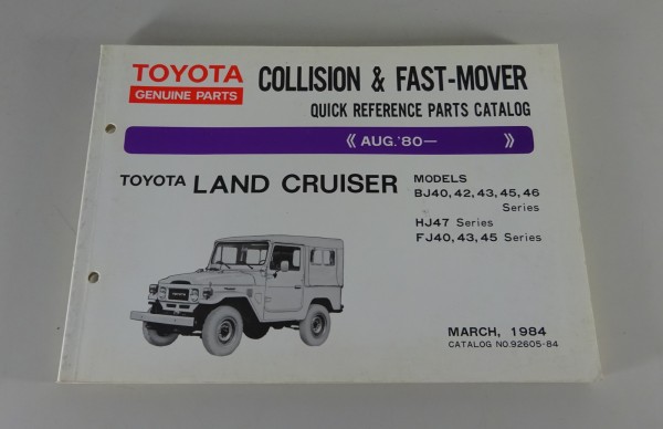 Parts Catalog Toyota Land Cruiser BJ40-46 / HJ47 / FJ40-45 '80 from 03/1984