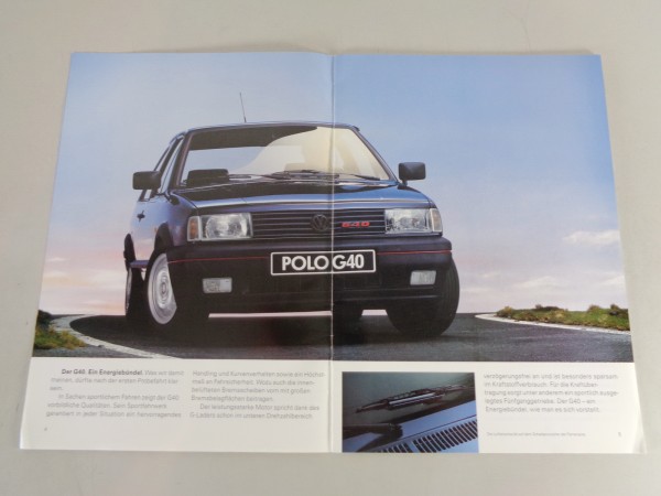 Prospekt / Broschüre VW Polo G 40 Typ 86 C 2F Stand 08/1991
