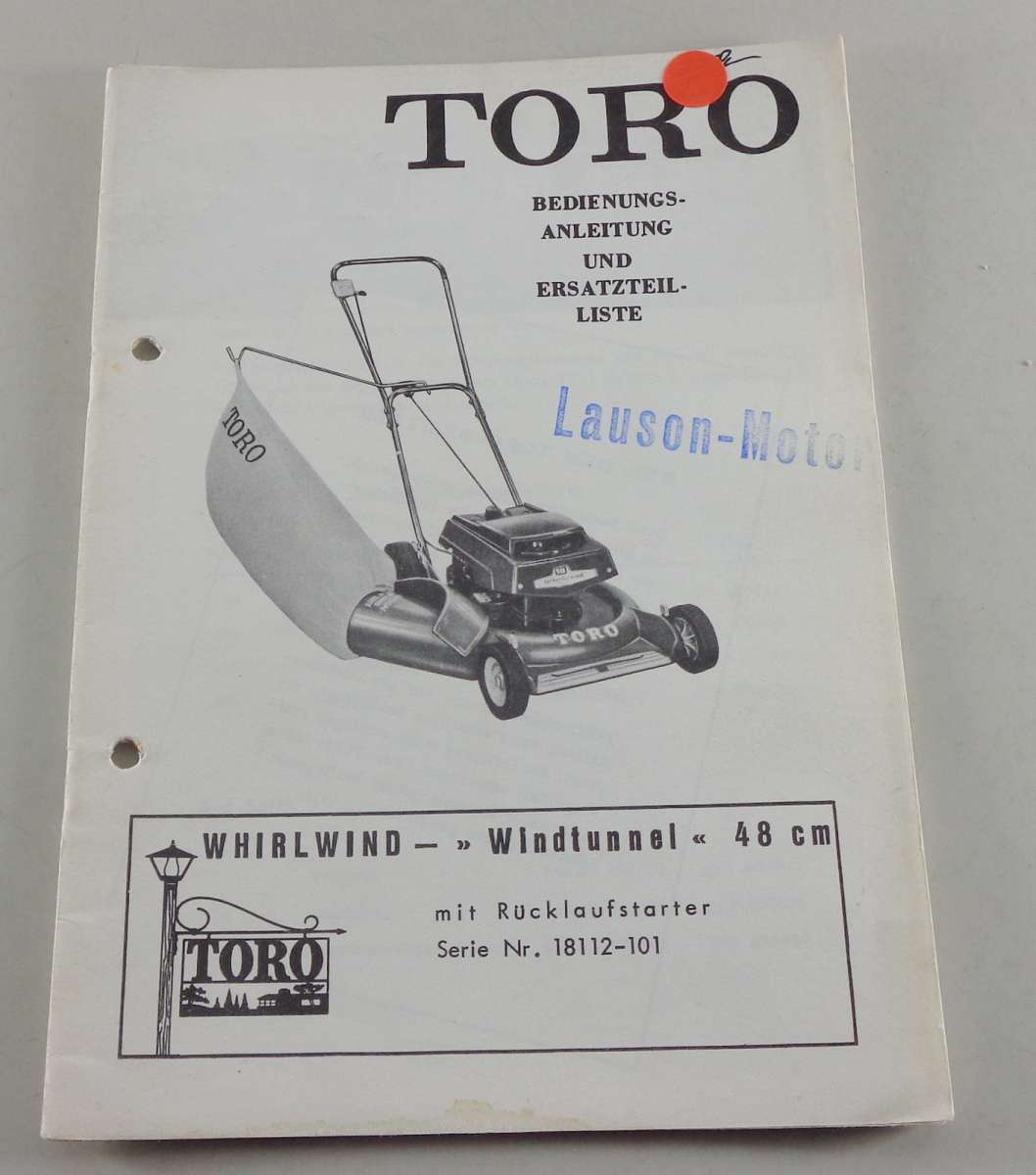 Betriebsanleitung & Teilekatalog Toro Rasenmäher Windtunnel 48cm Serie
