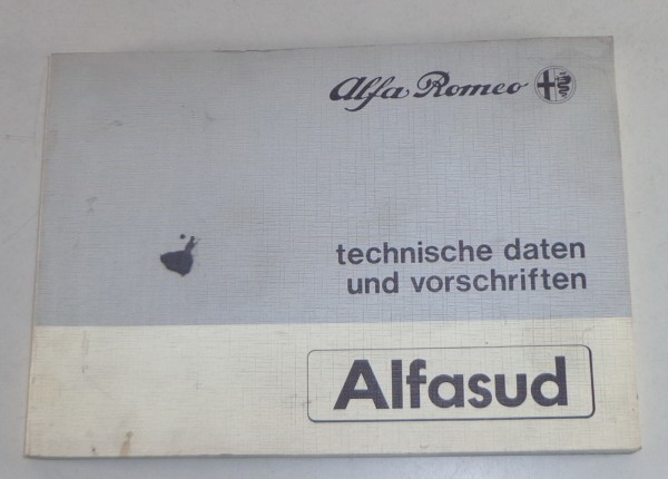 Werkstatthandbuch Daten Alfa Romeo Alfasud Stand 09/1983