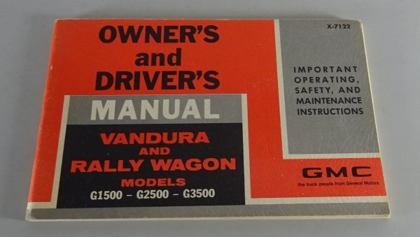 Owner´s Manual / Handbook GMC Vandura / Rally Wagon Stand 1971