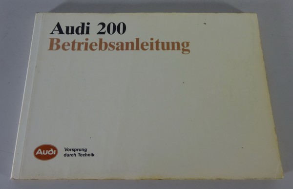 Betriebsanleitung / Handbuch Audi 200 Typ 44 Front + Quattro von 02/1987