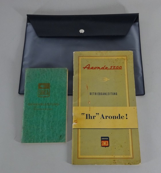 Bordmappe + Betriebsanleitung Simca Aronde 1300 (1290 Flash) Typ 90A von 11/1955