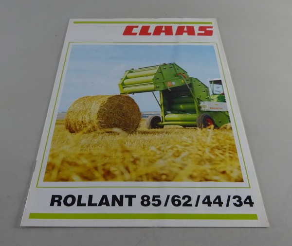 Prospekt / Broschüre Claas Rundballenpresse Rollant 85 / 62 / 44 / 34 von 9/1984
