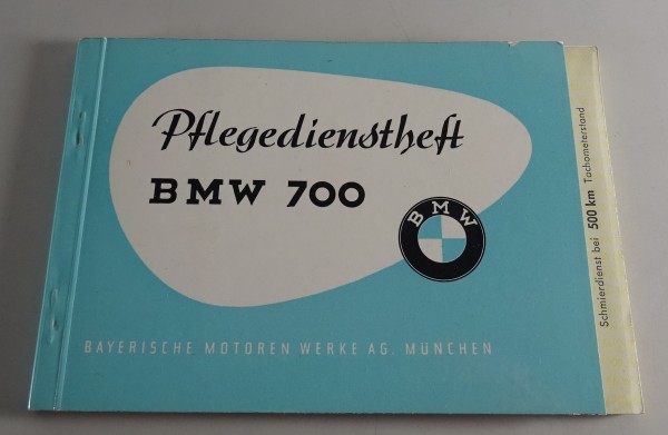 Scheckheft / Pflegedienstheft BMW 700 Stand 09/1960 blanko, ohne Einträge