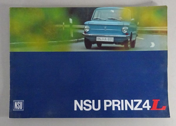 Prospekt / Broschüre NSU Prinz 4 L Stand ca. 1965 - 1973