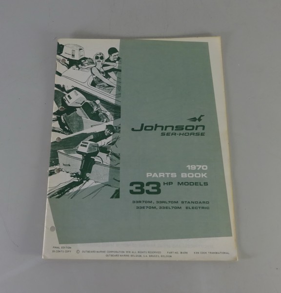 Teilekatalog OMC Johnson Outboards 33 PS Models Stand 1970