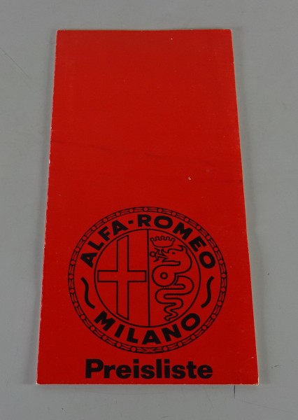 Preisliste Alfa Romeo Giulia, Spider, 2600, GT Stand 08/1965